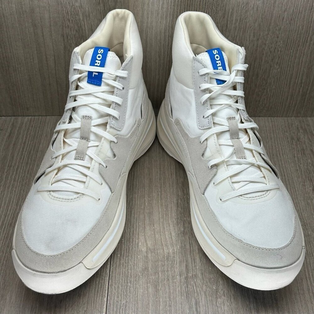 Sorel Shoes Womens Sz 12 Out N' About 503 Lace Up Mid Sneaker Suede Off White - Picture 6 of 12